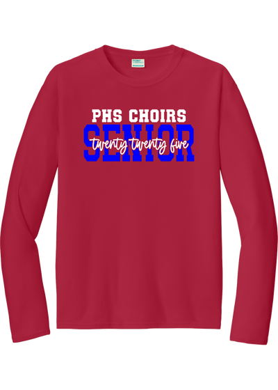 Plainfield Senior 2025 cursive Drifit Longsleeve Tee - YSD