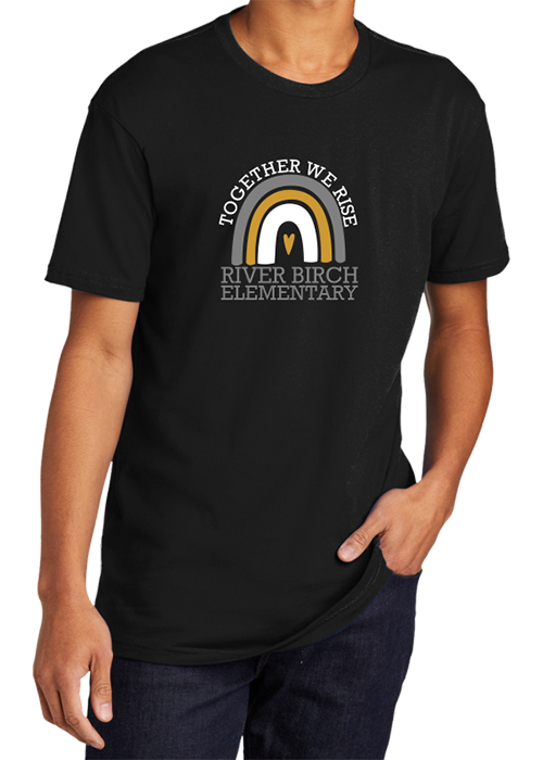 River Birch Elementary Together We RISE Rainbow Unisex Cotton Tee - Y&S Designs, LLC