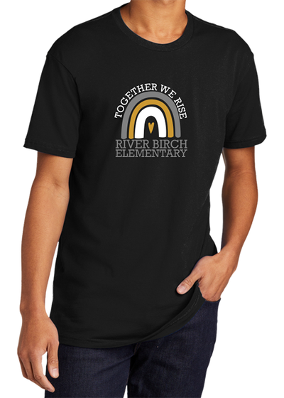 River Birch Elementary Together We RISE Rainbow Unisex Cotton Tee - Y&S Designs, LLC