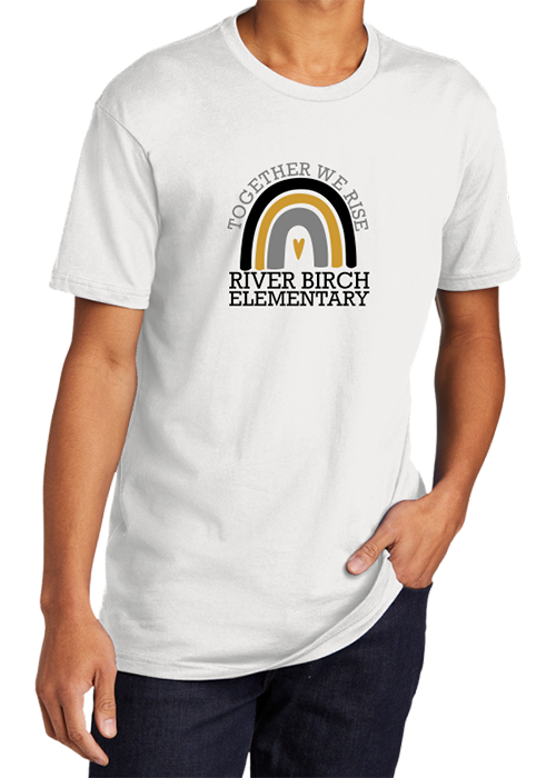 River Birch Elementary Together We RISE Rainbow Unisex Cotton Tee - Y&S Designs, LLC