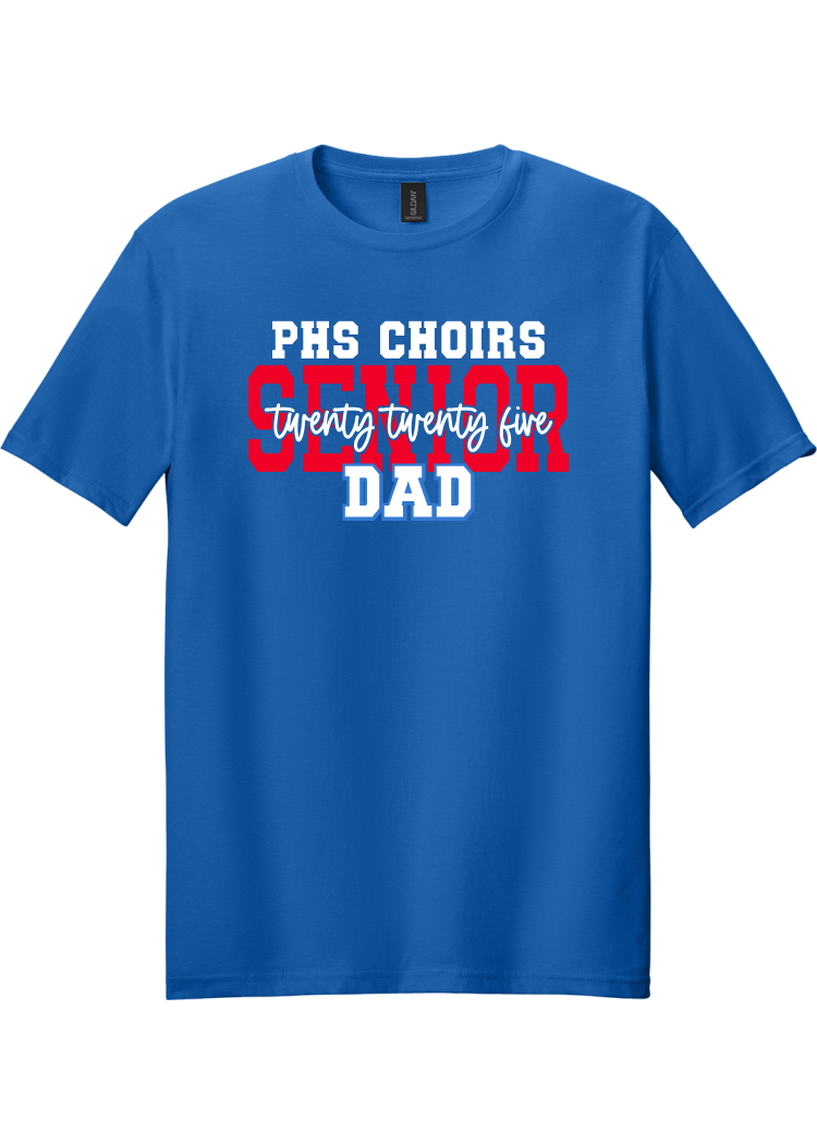 Plainfield Choirs Senior DAD,MOM 2025 Cursive T-shirt - YSD
