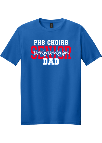 Plainfield Choirs Senior DAD,MOM 2025 Cursive T-shirt - YSD