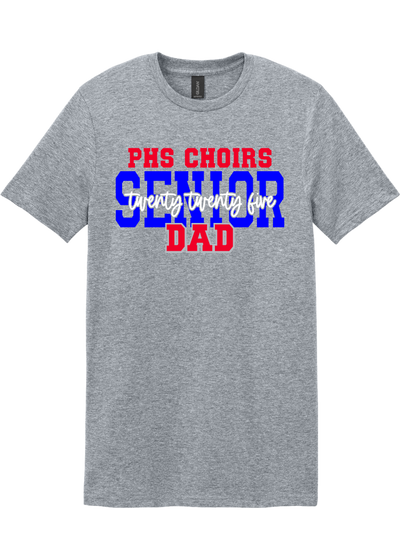Plainfield Choirs Senior DAD,MOM 2025 Cursive T-shirt - YSD