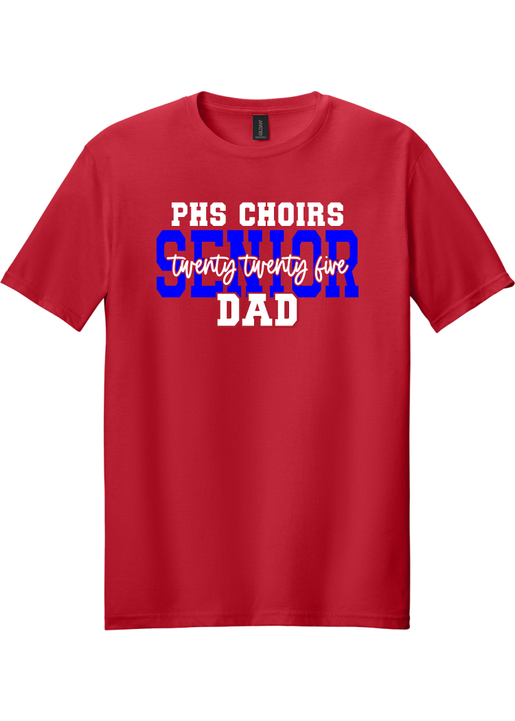 Plainfield Choirs Senior DAD,MOM 2025 Cursive T-shirt - YSD