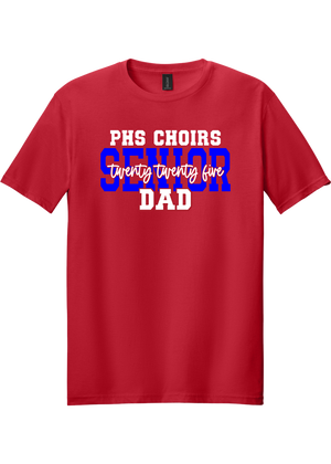 Plainfield Choirs Senior DAD,MOM 2025 Cursive T-shirt - YSD
