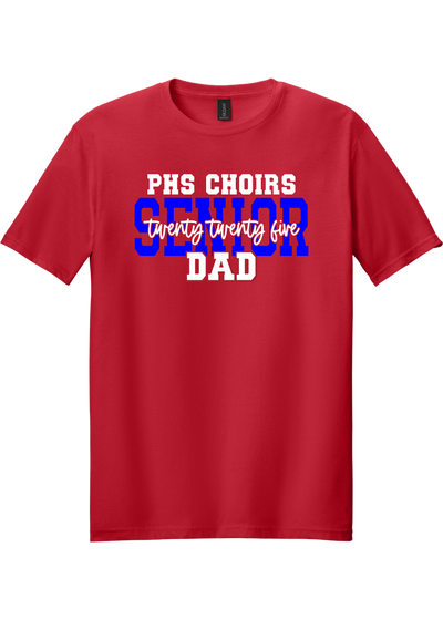 Plainfield Choirs Senior DAD,MOM 2025 Cursive T-shirt - YSD
